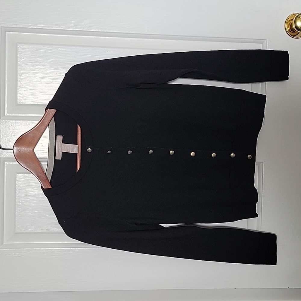100% Merino Cardigan in black, Banana Republic